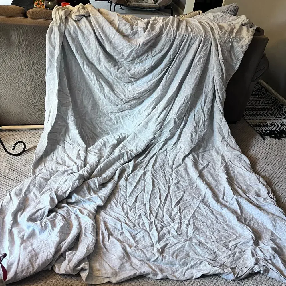 West Elm Belgian Flax Duvet Cover (king) gray